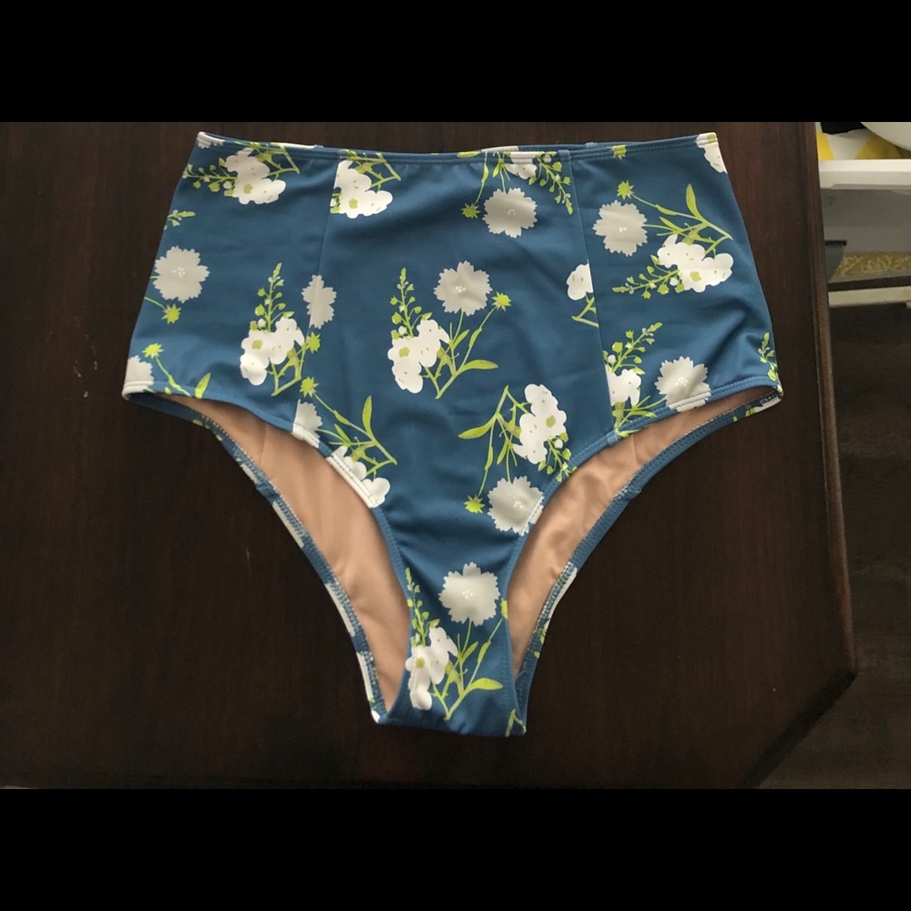Blue floral cut high bottoms